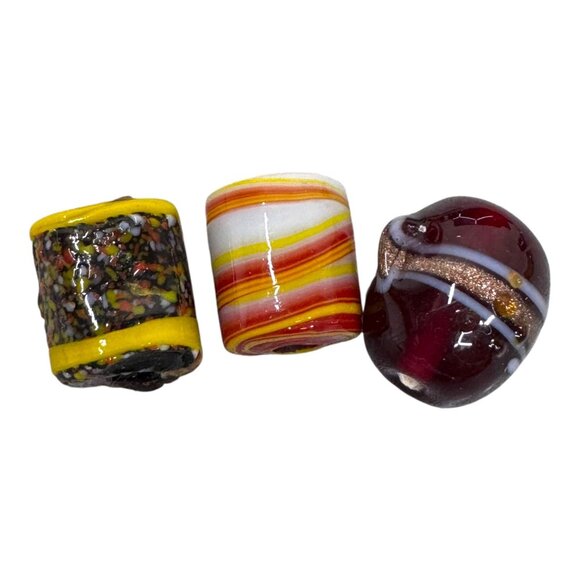 Handcrafted Lampwork Glass Bead Lot Artisan Jewelry Making Supplies Set Of 16 - Picture 5 of 16